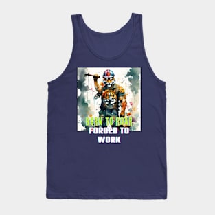 Born to Roar, Forced to Work (tiger in hardhat muscles) Tank Top